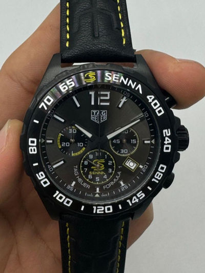 Tag Heuer F1 SENNA Calibre 16, 43mm Aço/OxBlack, Mostrador Cinza