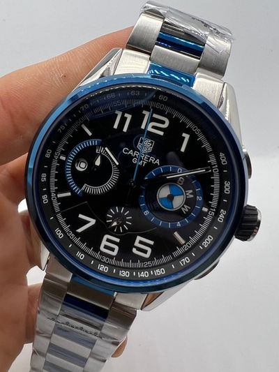 TAG Heuer Carrera BMW Aço 43mm Mostrador Preto
