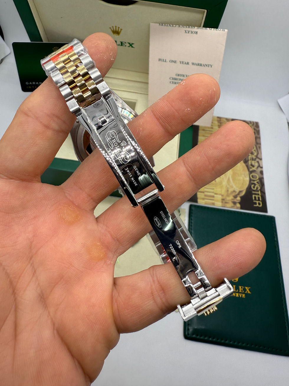 Miniatura: Rolex Date-Just 41mm/36mm Aço/Dourado, Mostrador Branco, Luneta Canelada
