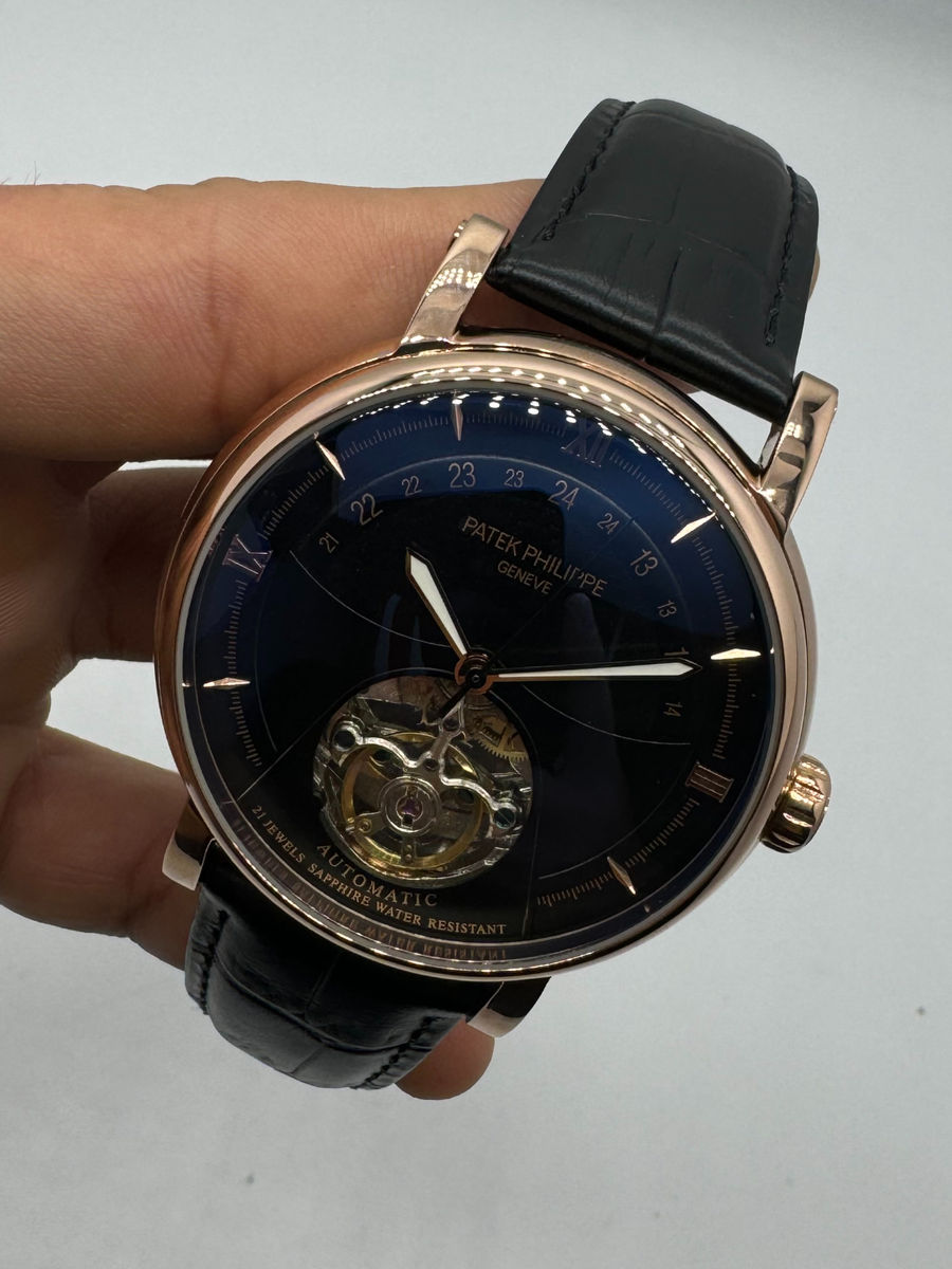 Patek Philippe Classic Turbilhão 44mm Aço/Rose, Pulseira Couro