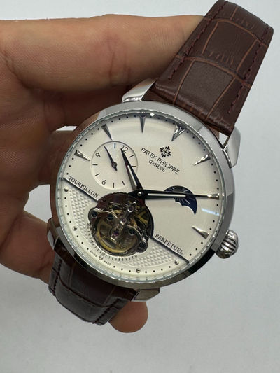 Patek Phillippe Turbilhão Perpetuo 42mm Aço, Pulseira Couro