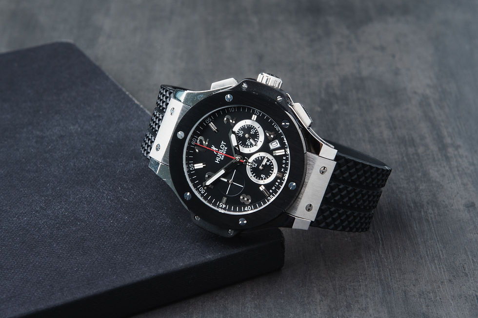 Thumbnail: Hublot Big Bang 44mm Aço Mostrador Preto Bezel Preto