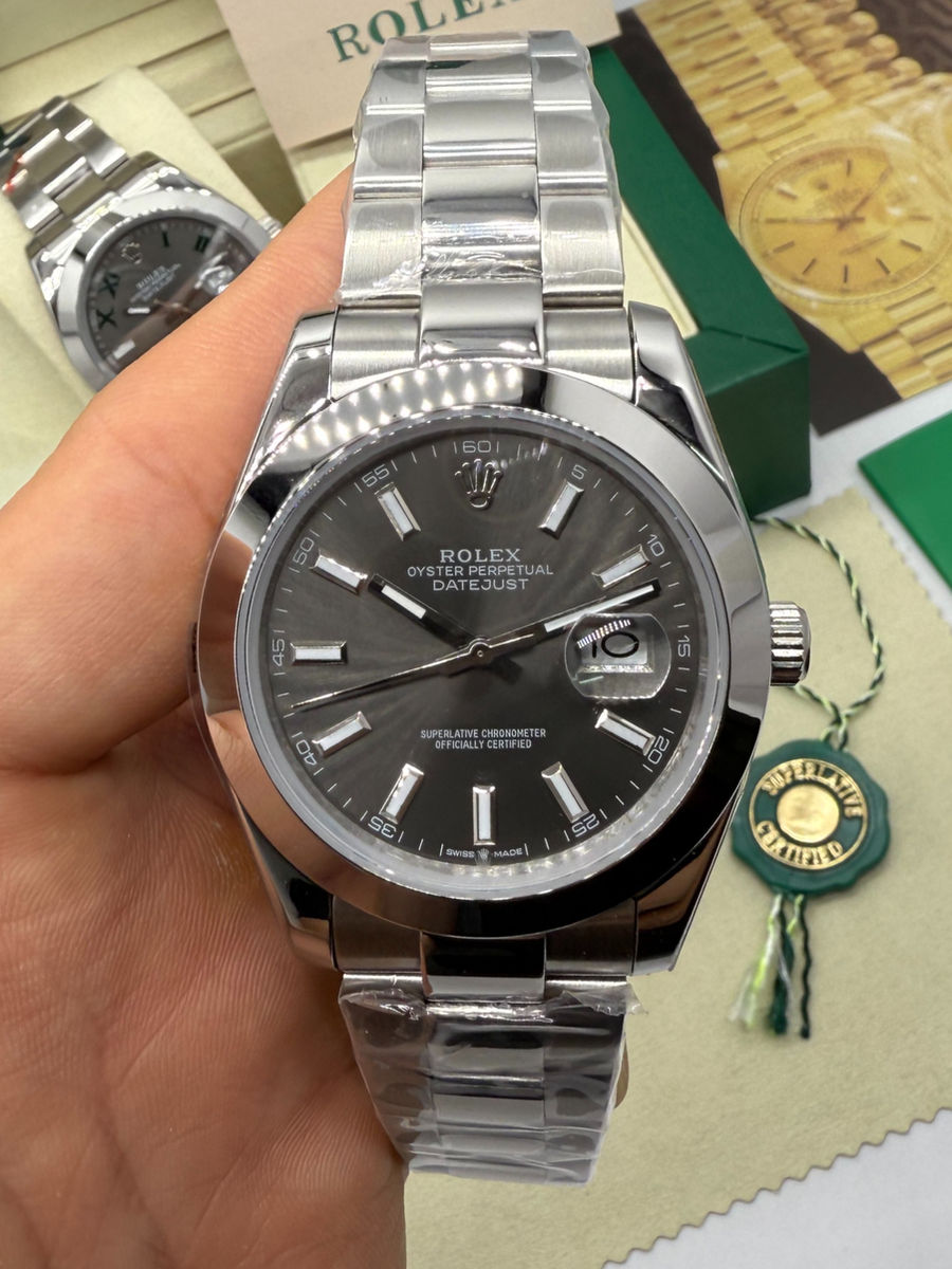 Rolex DateJust 41/36mm Aço, Mostrador Cinza, Pulseira Oyster