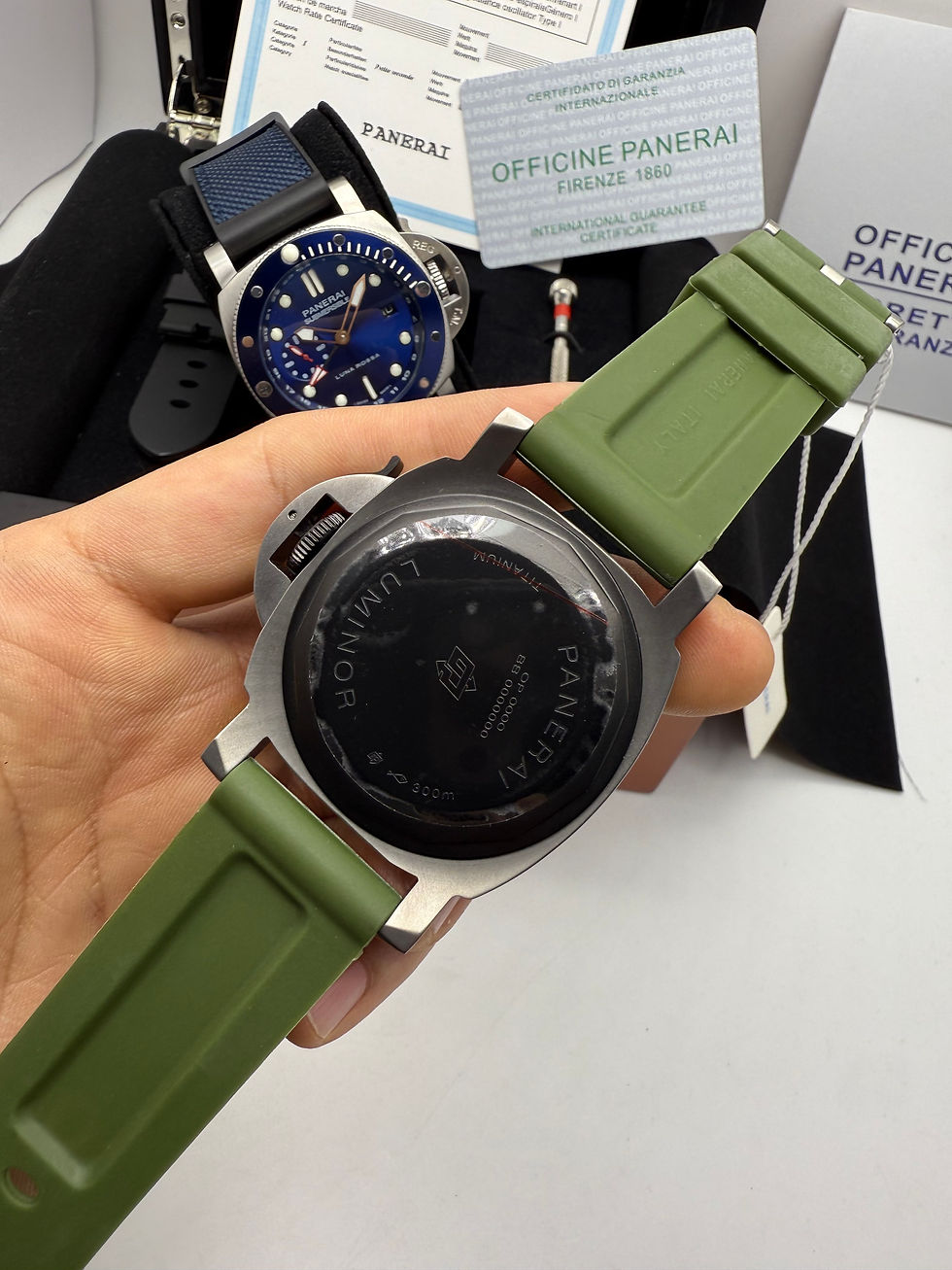 Miniatura: Panerai Luminor Marina 44mm Aço Mostrador Verde Gradiente  Pulseira Borracha