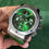 Miniatura: Hublot Classic Chrono 45mm Aço Mostrador Verde Pulseira Couro com Borracha