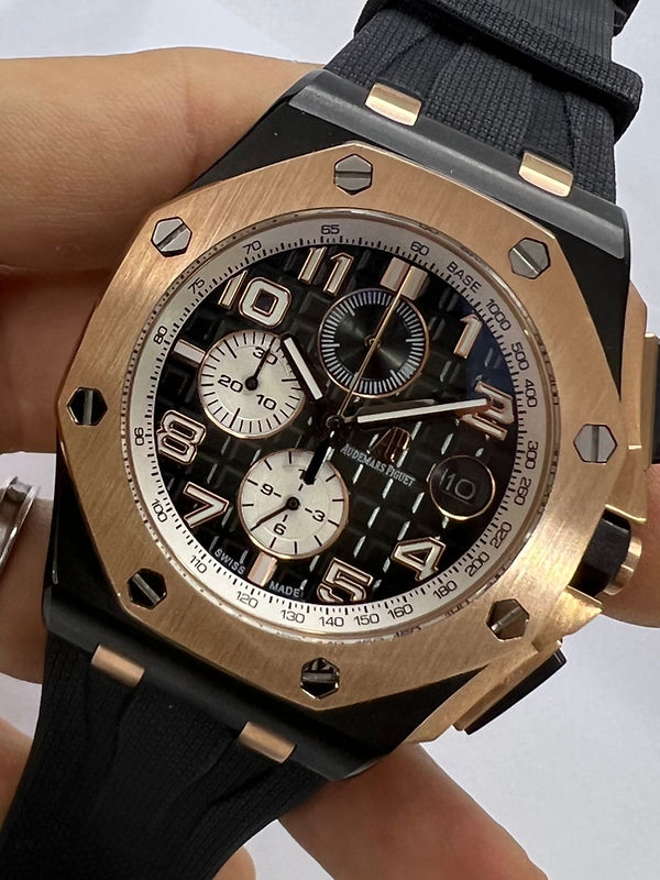 Audemars Piguet Royal Oak Offshore 44mm Mostrador Preto Bezel Aço