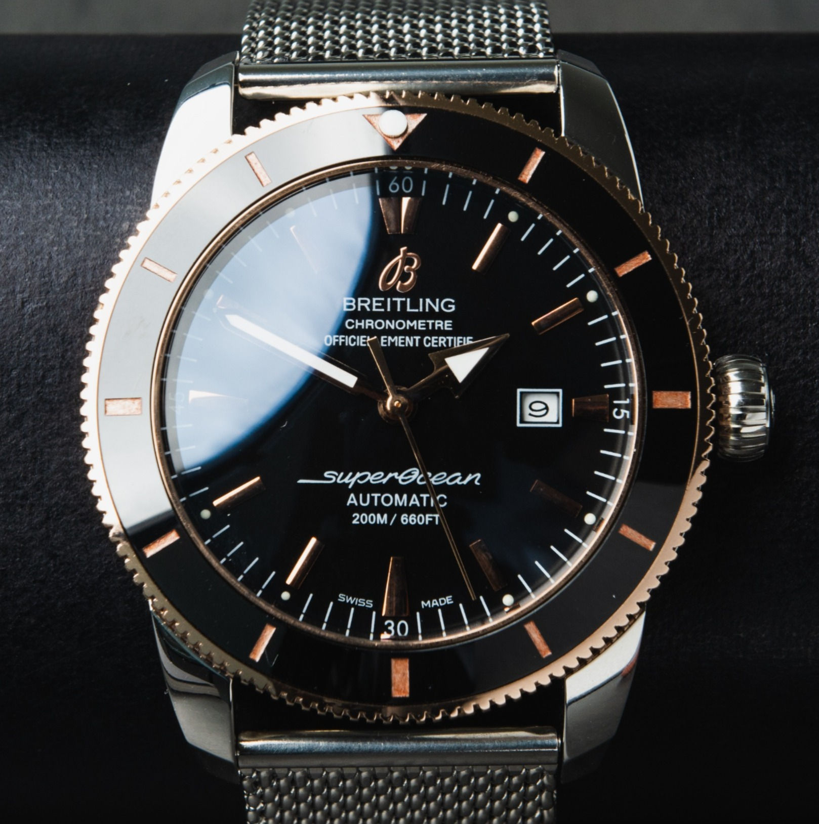 Breitling Superocean Aço 44mm Mostrador Preto Bisel Preto