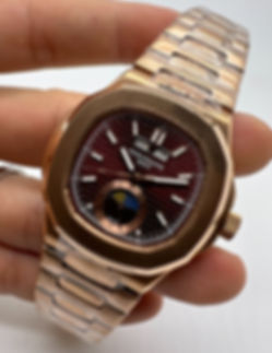 Patek Philippe Nautilus Fases da Lua 39mm, Aço/Rose