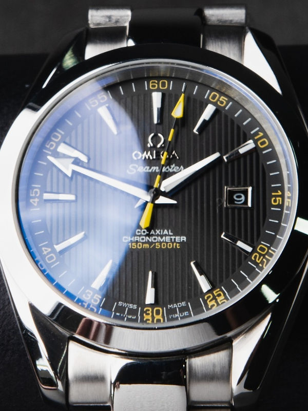 Omega Aquaterra 41,5mm Aço Mostrador Preto Luneta Lisa