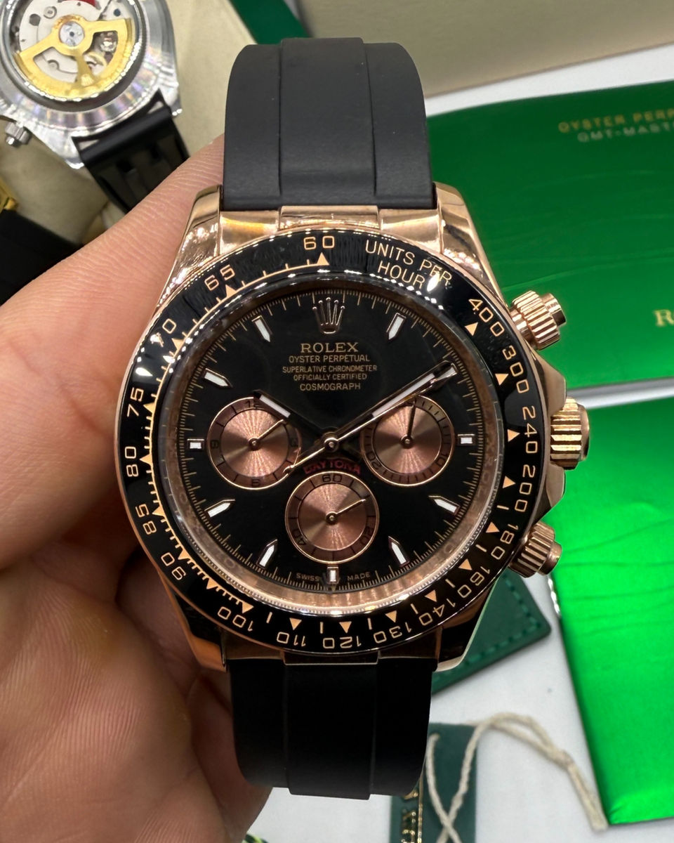 Rolex Rolex Daytona 40mm Dourado Mostrador Marrom, Luneta Preta