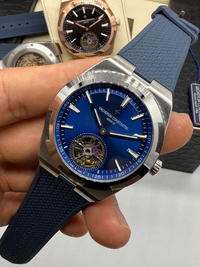 Vacheron Constantin Overseas Turbilhão Aço 40mm, Mostrador Azul