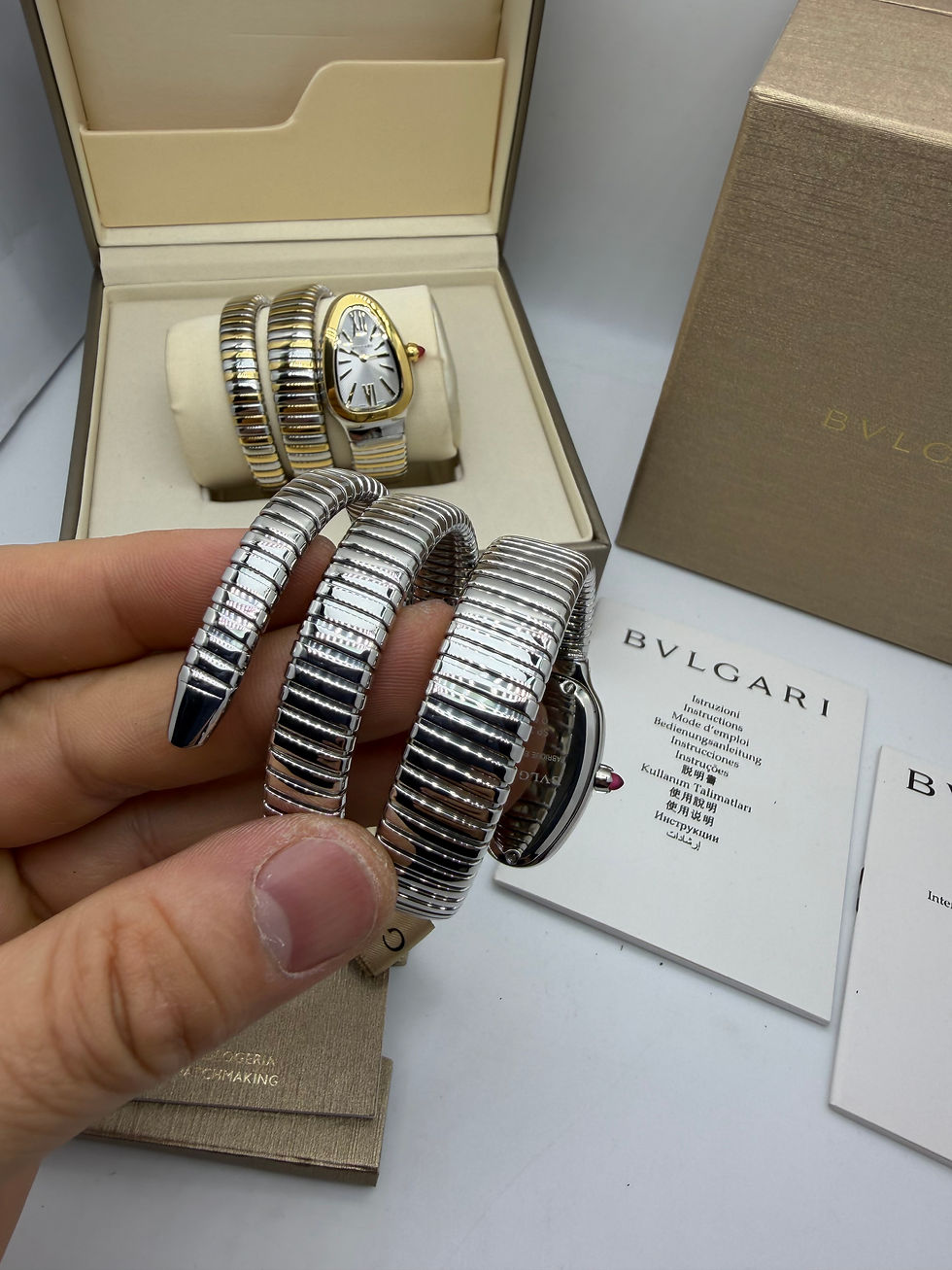 Miniatura: Bvlgari Serpenti Tubogas 02 Voltas 35mm Aço Mostrador Preto