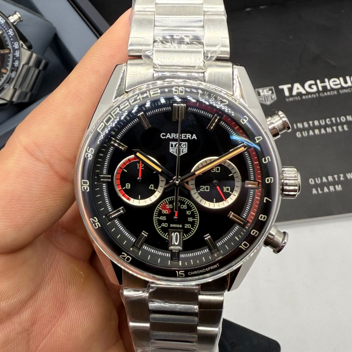 TAG Heuer Carrera Chronosprint x Porsche - Aço 42mm - Preto