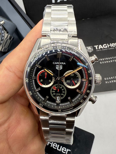 TAG Heuer Carrera Chronosprint x Porsche - Aço 42mm - Preto