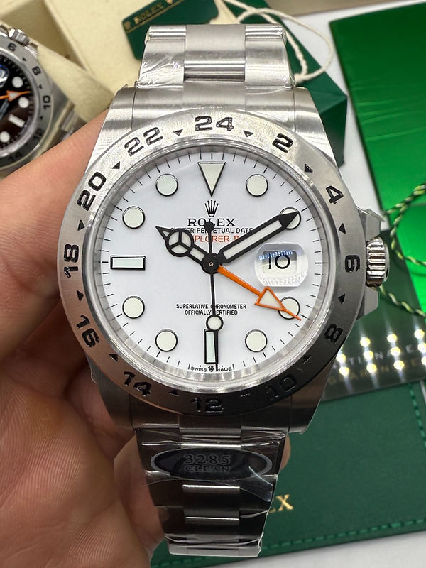 Rolex Explorer II Oyster, 42 mm, Oystersteel - Mostrador Branco - CLONE