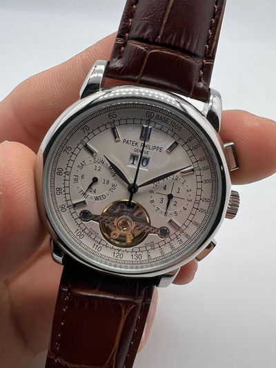 Patek Phillippe Turbilhão 42mm Aço, Pulseira Couro