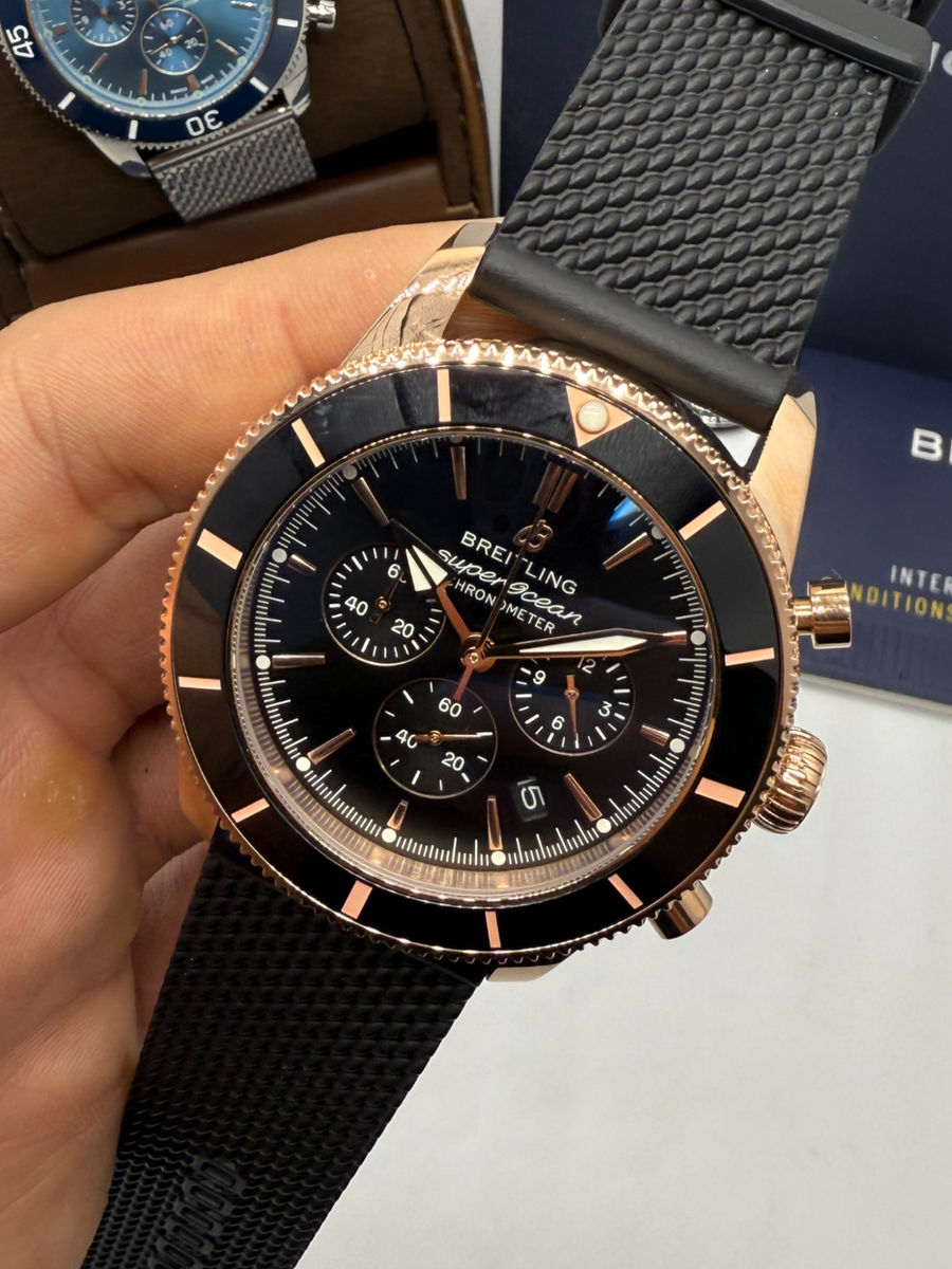 Breitling Superocean Crono Aço 44mm Pulseira Borracha