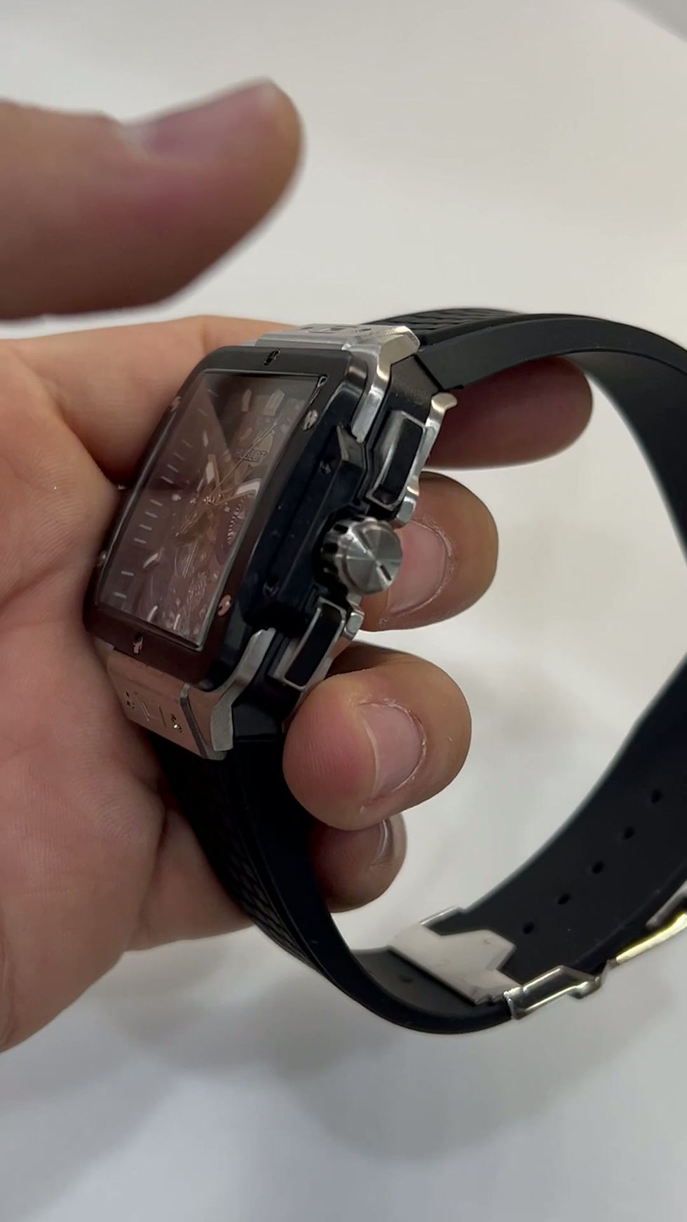 Miniatura: Hublot Square Bang Aço 44mm, Mostrador Cinza Esqueleto