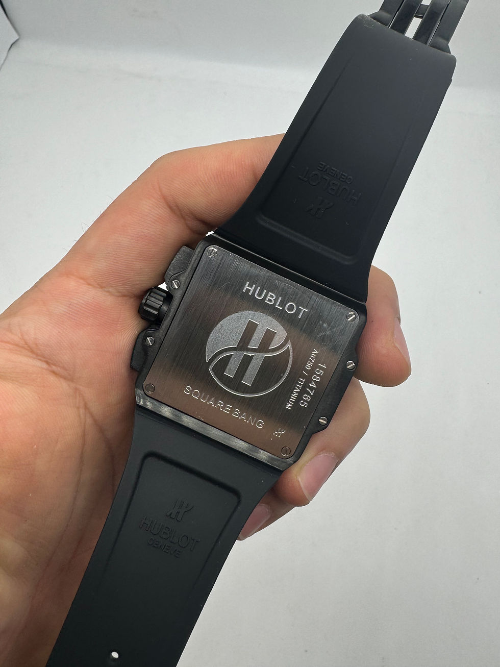 Miniatura: Hublot Square Bang Aço/OxBlack 44mm, Mostrador Preto Esqueleto
