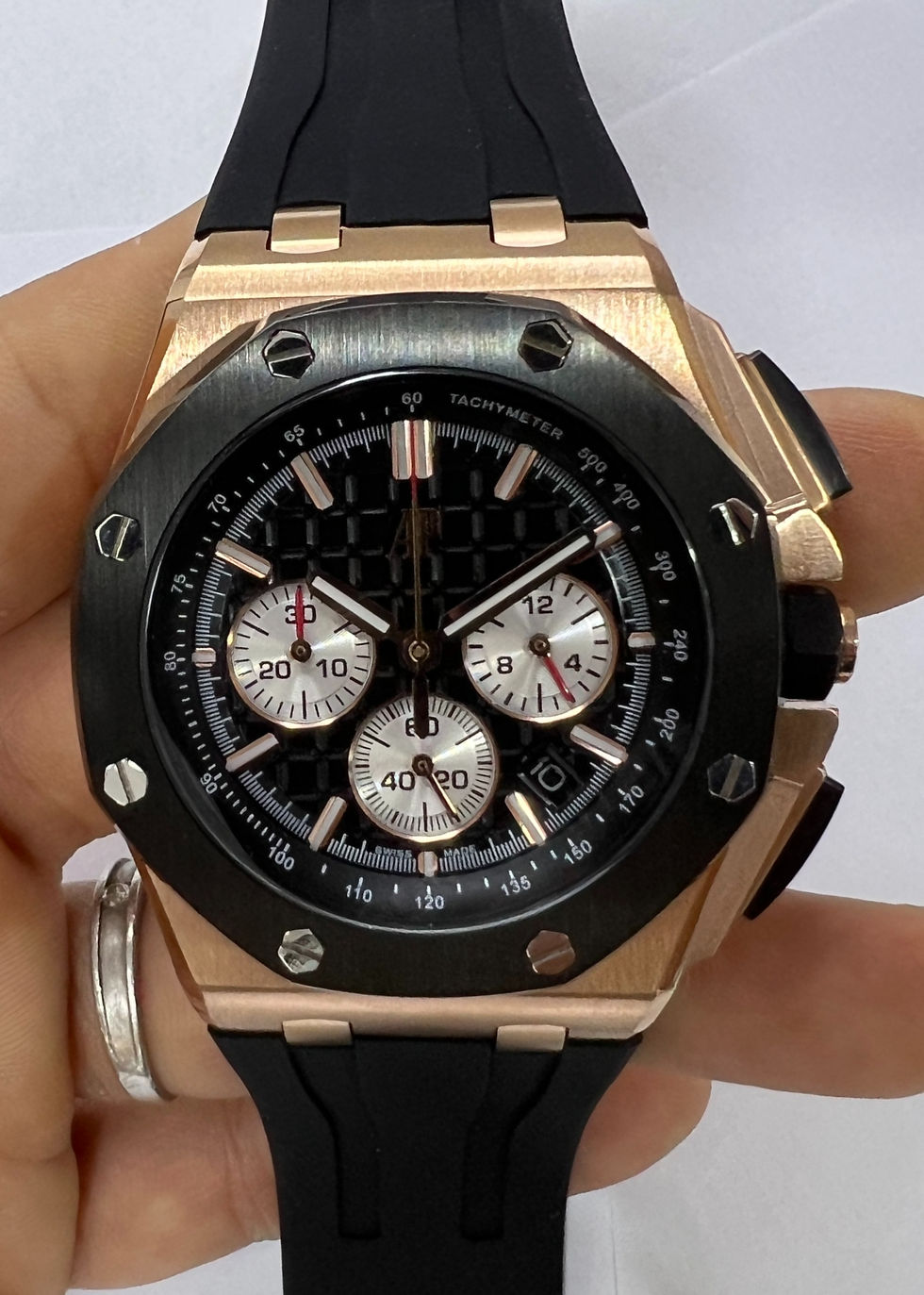 Audemars Piguet Royal Oak Offshore 44mm Mostrador Preto Bezel Aço