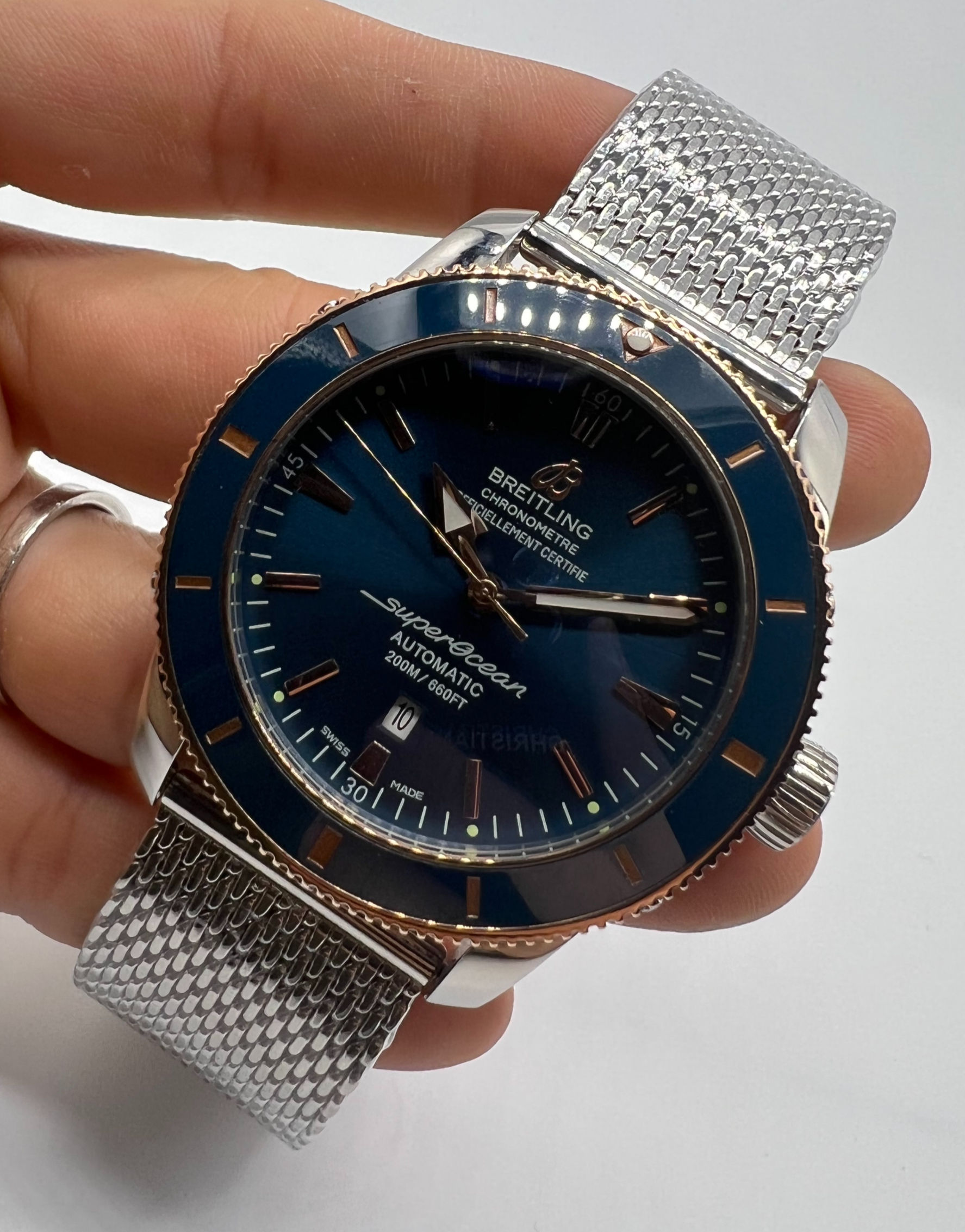 Breitling Superocean Aço 44mm Pulseira Aço Milanese