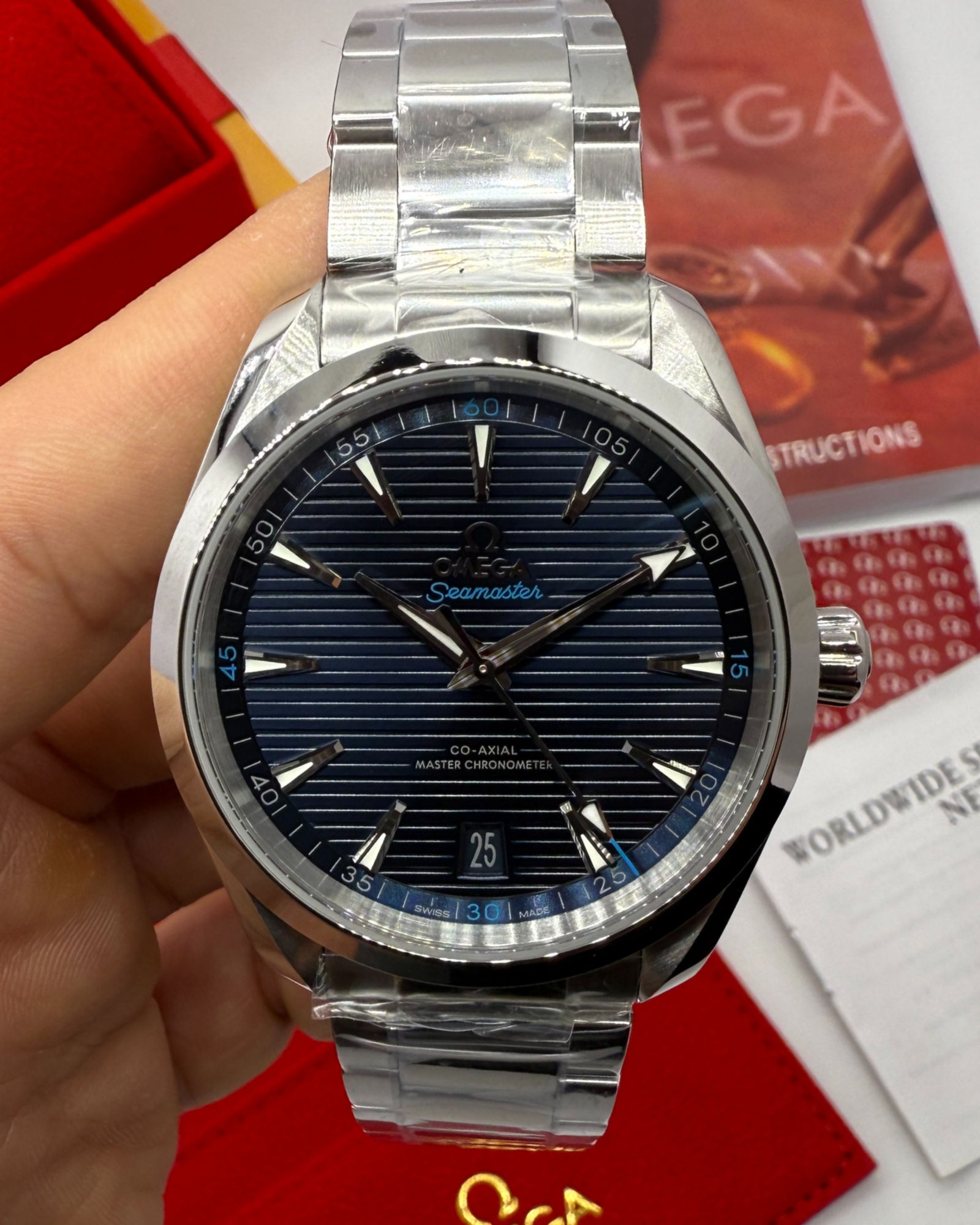 Omega Omega Seamaster Aqua Terra 41 mm, Aço - Azul - Bracelete de Aço