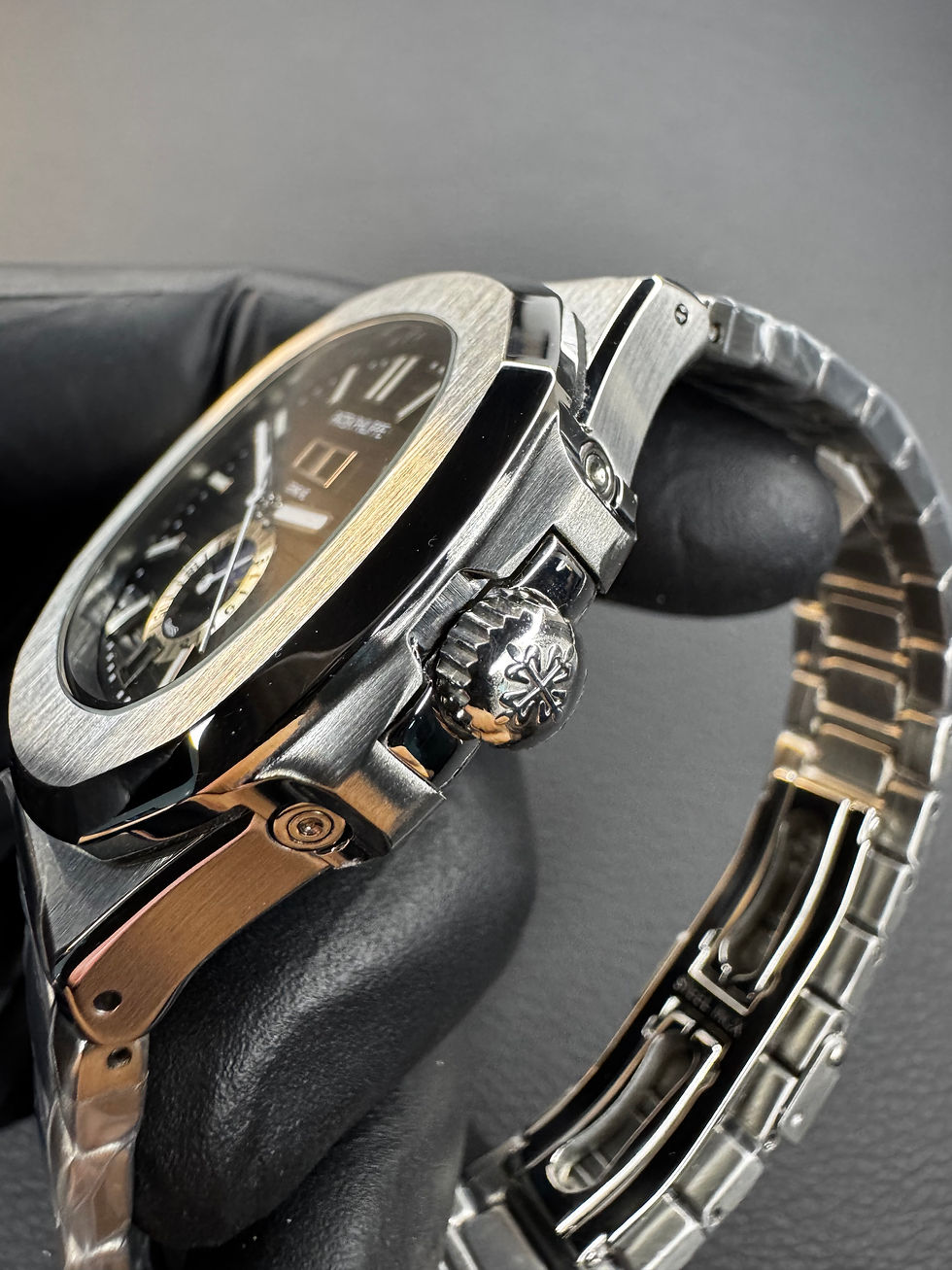 Thumbnail: Patek Philippe Nautilus 39mm, Mostrador Preto, Pulseira Aço