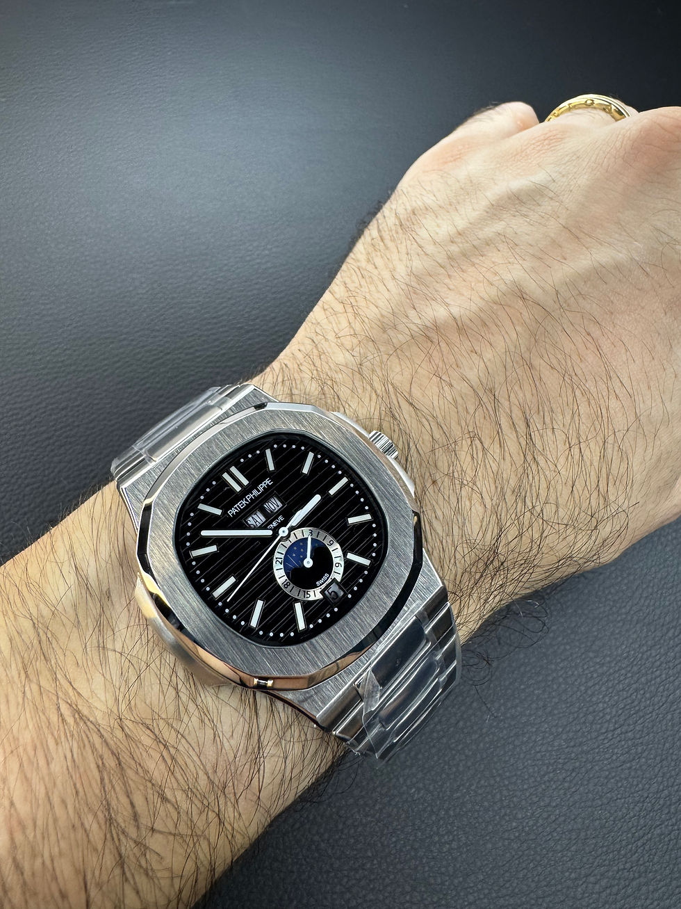 Thumbnail: Patek Philippe Nautilus 39mm, Mostrador Preto, Pulseira Aço