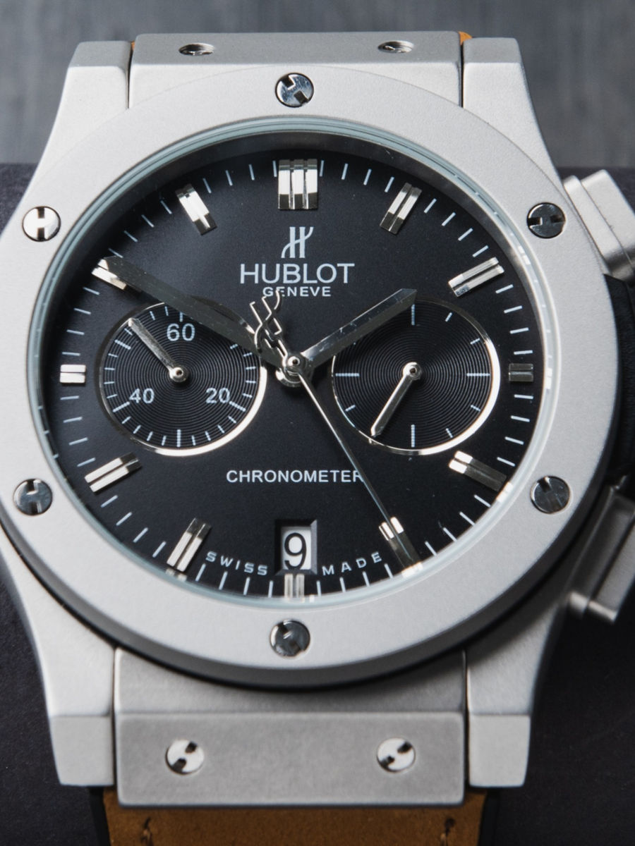 Hublot Classic Chrono 45mm Aço Mostrador Preto Bisel Aço
