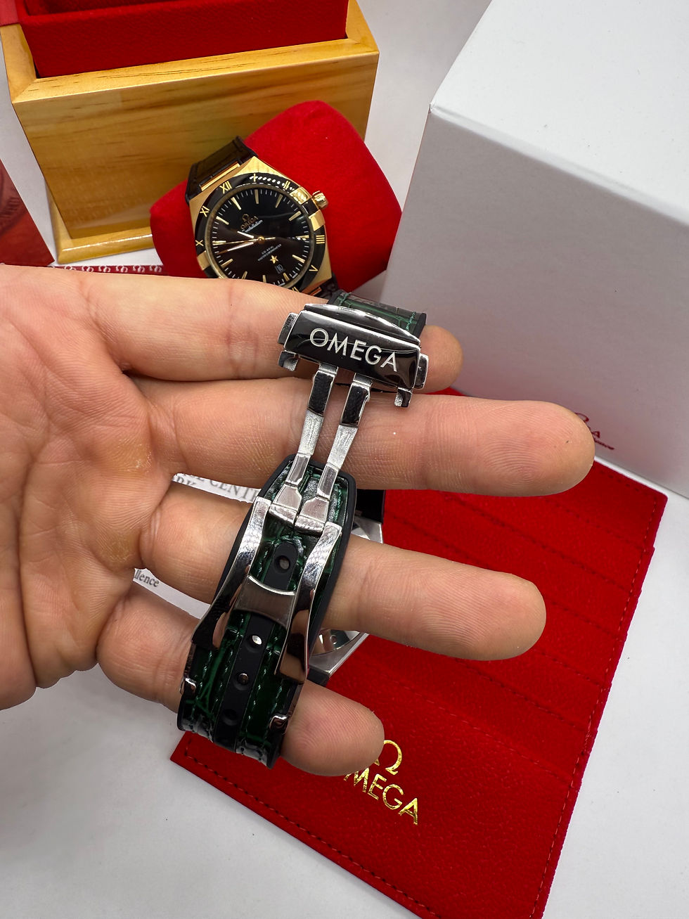 Miniatura: Omega Constellation 41mm Aço Puls. Couro