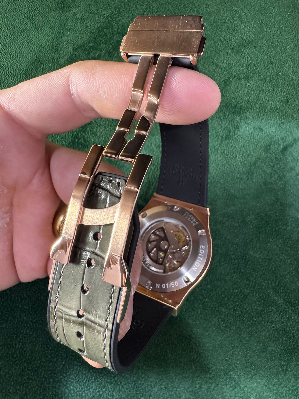 Thumbnail: Hublot Classic Fusion 45mm Aço Rosê Mostrador Cinza Puls. Couro com Borracha