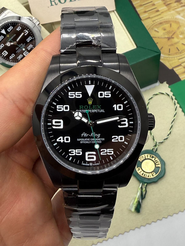 Rolex Air-King 40mm Aço OxBlack Mostrador Preto