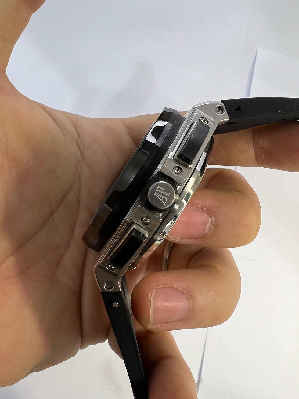 Miniatura: Audemars Piguet Royal Oak Offshore 44mm Mostrador Preto Bezel Aço