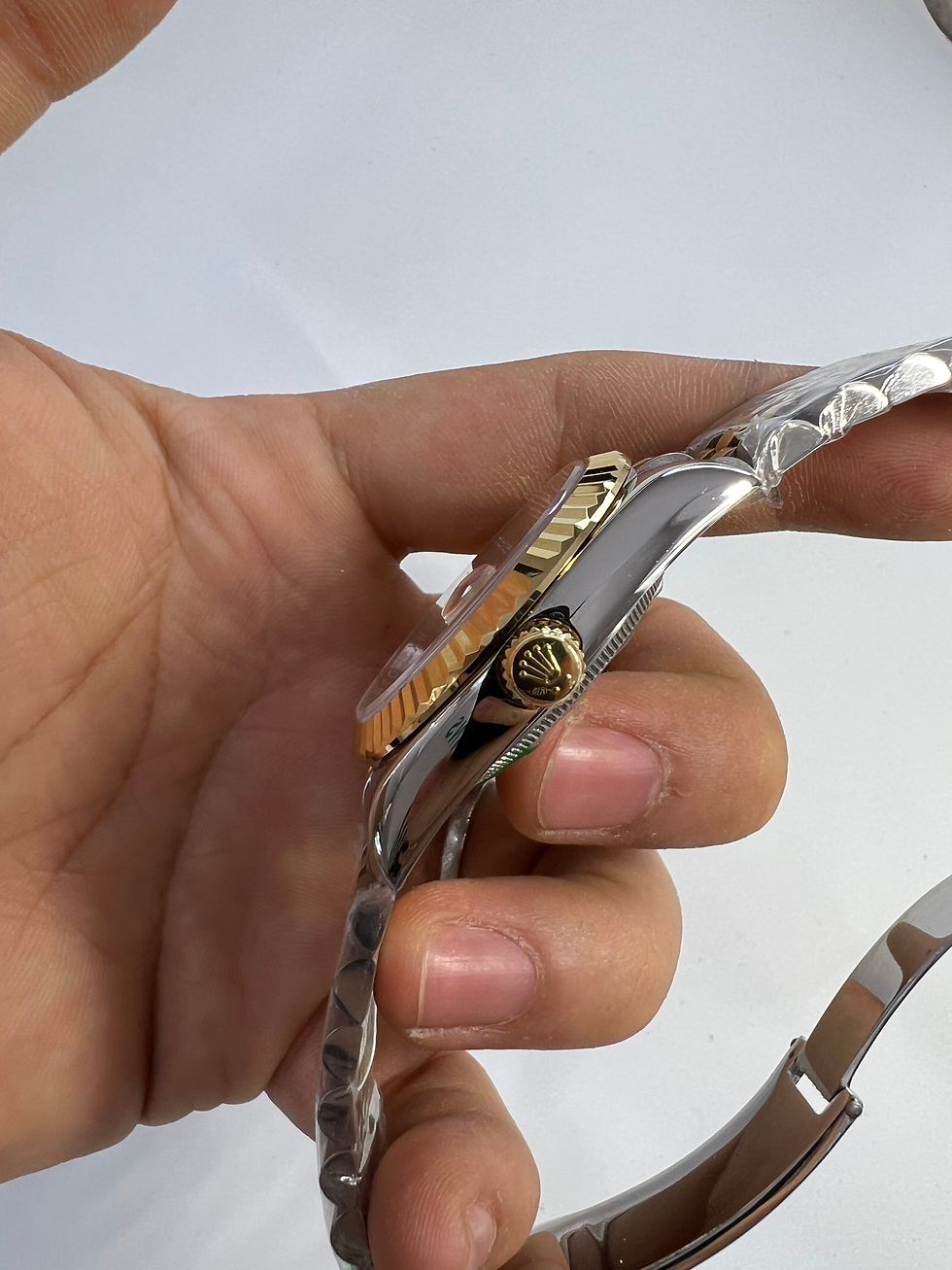 Miniatura: Rolex DateJust 41/36mm Aço/Dourado Mostrador Dour. Luneta Canelada