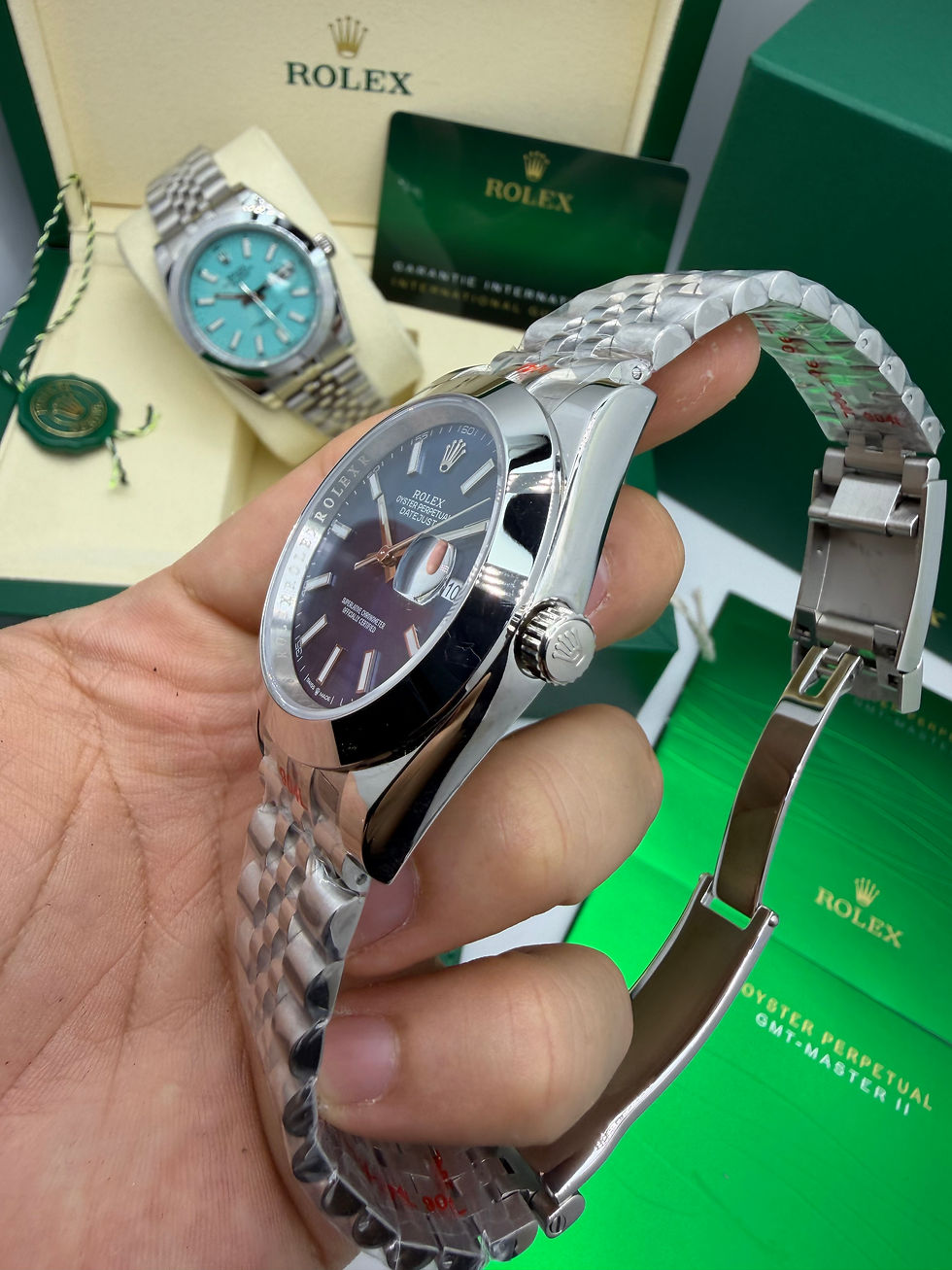 Miniatura: Rolex DateJust 41/36mm Aço, Mostrador Azul, Pulseira Jubilee