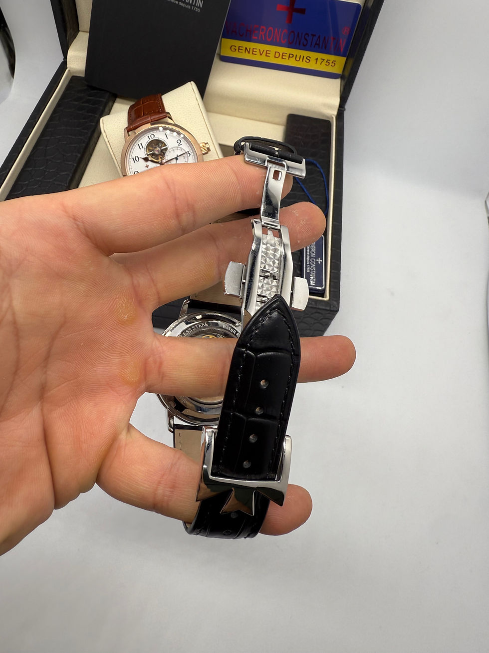 Miniatura: Vacheron Constantin Traditionnelle Turbilhão Excellence Aço, Mostrador Branco