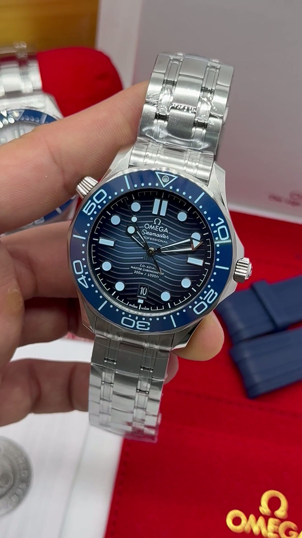 Miniatura: Omega Seamaster Diver 300M Summer Blue 42mm, Aço - CLONE