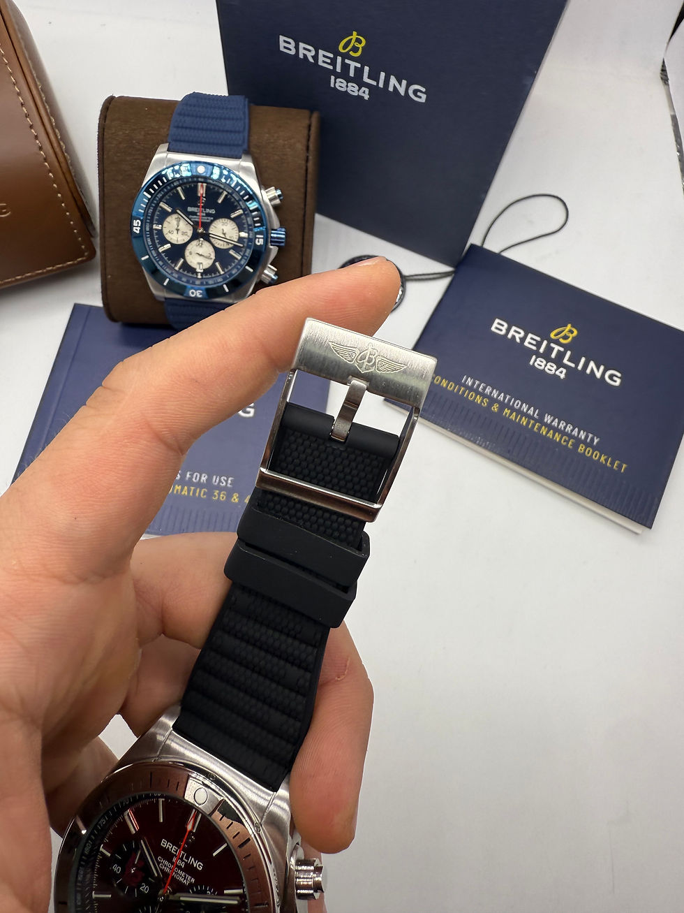 Miniatura: Breitling Super Chronomat Aço 44mm Pulseira Borracha