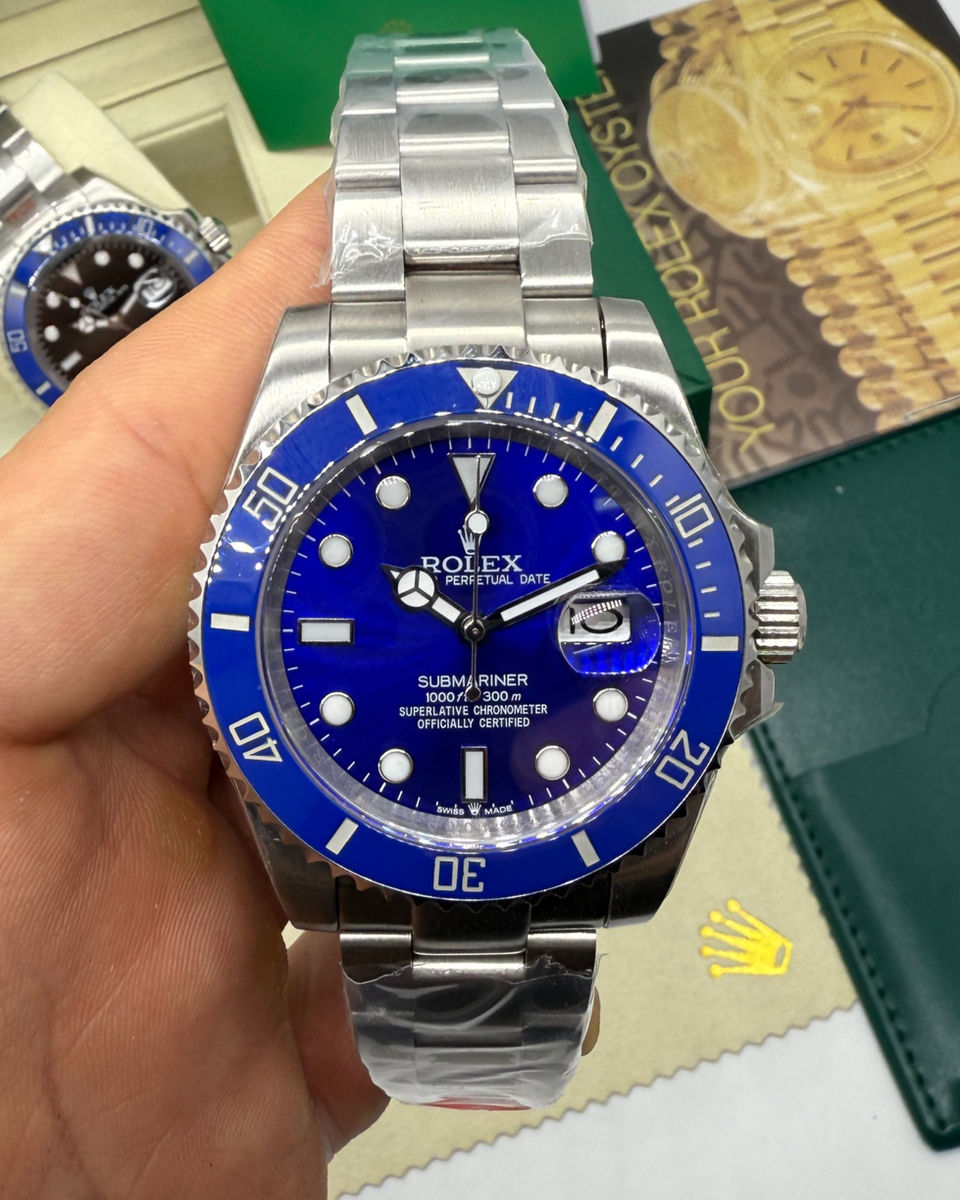 Rolex Rolex Submariner Date Smurf 41mm Aço Mostrador Azul Luneta Azul