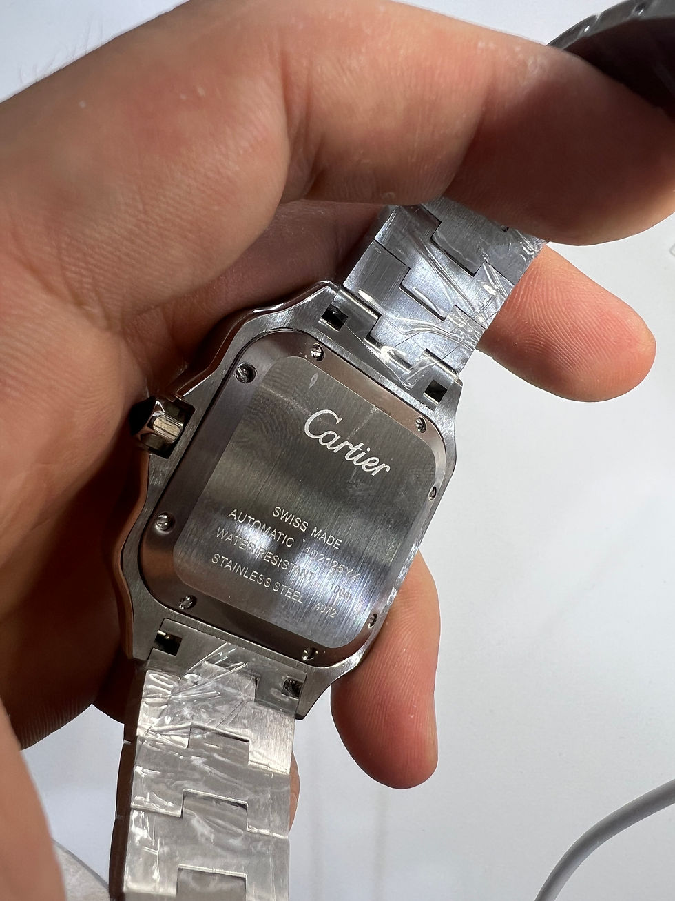 Miniatura: Cartier Santos 40mm - Aço Mostrador Verde - Pulseira Aço