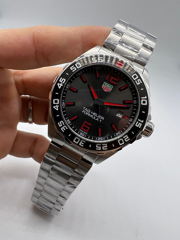 Tag Heuer F1 43mm Aço Mostrador Cinza, Luneta Preta