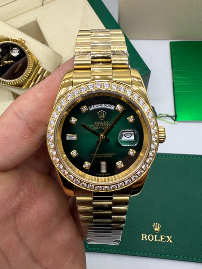 Rolex Day-Date Presidente Diamond 40mm Dourado Mostrador