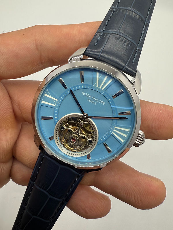 Patek Philippe Classic Turbilhão 44mm Aço, Pulseira Couro