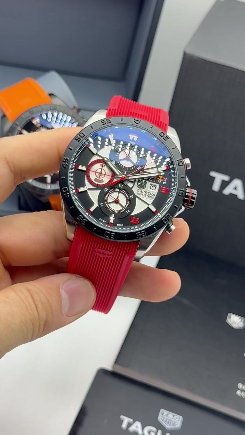 Miniatura: TAG Heuer Carrera RedBull Aço 43mm Mostrador Preto
