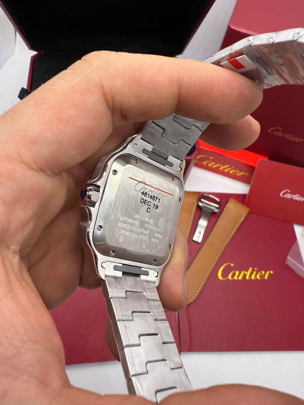 Miniatura: Cartier Santos Aço/Ouro 40mm - Pulseira Aço - CLONE
