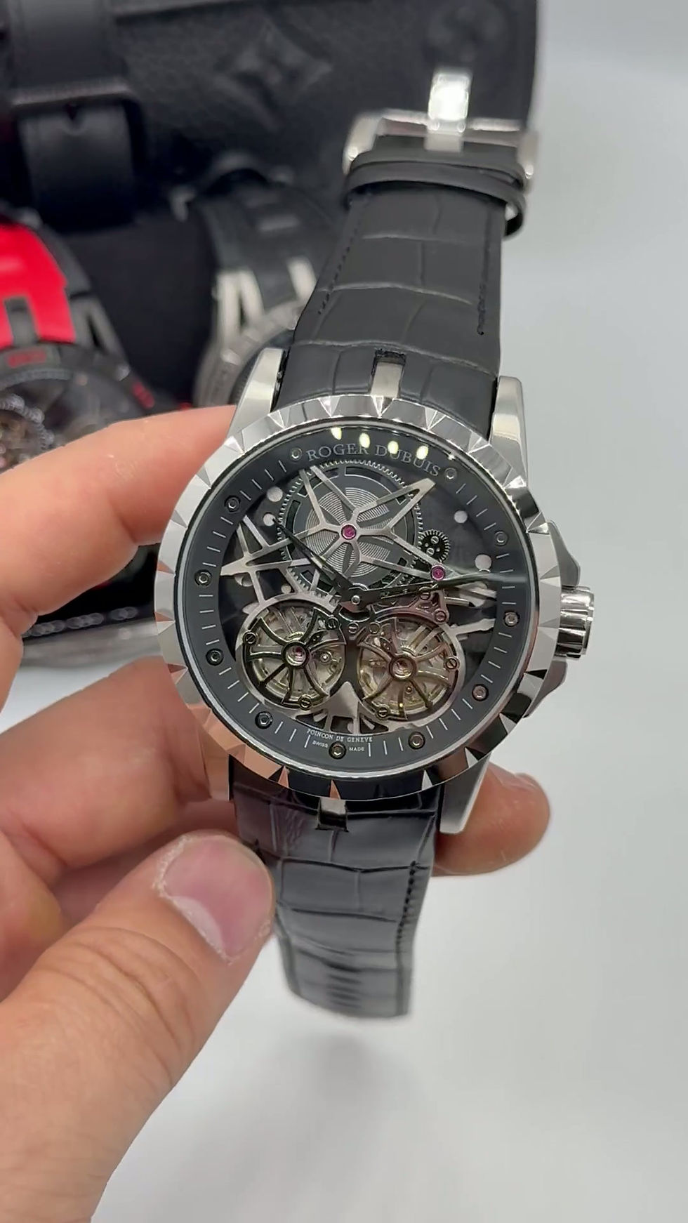 Miniatura: Roger Dubuis Excalibur Tourbillon Duplo 45mm Aço