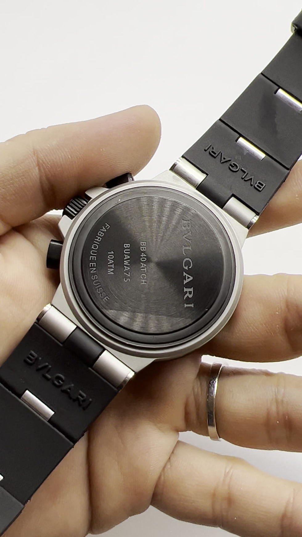 Miniatura: Bvlgari Aluminium Titanium Crono 44mm - Aço - Mostrador Preto