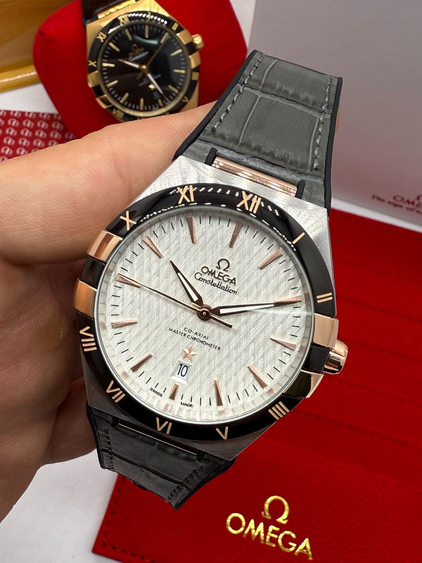 Omega Constellation 41mm Aço Puls. Couro