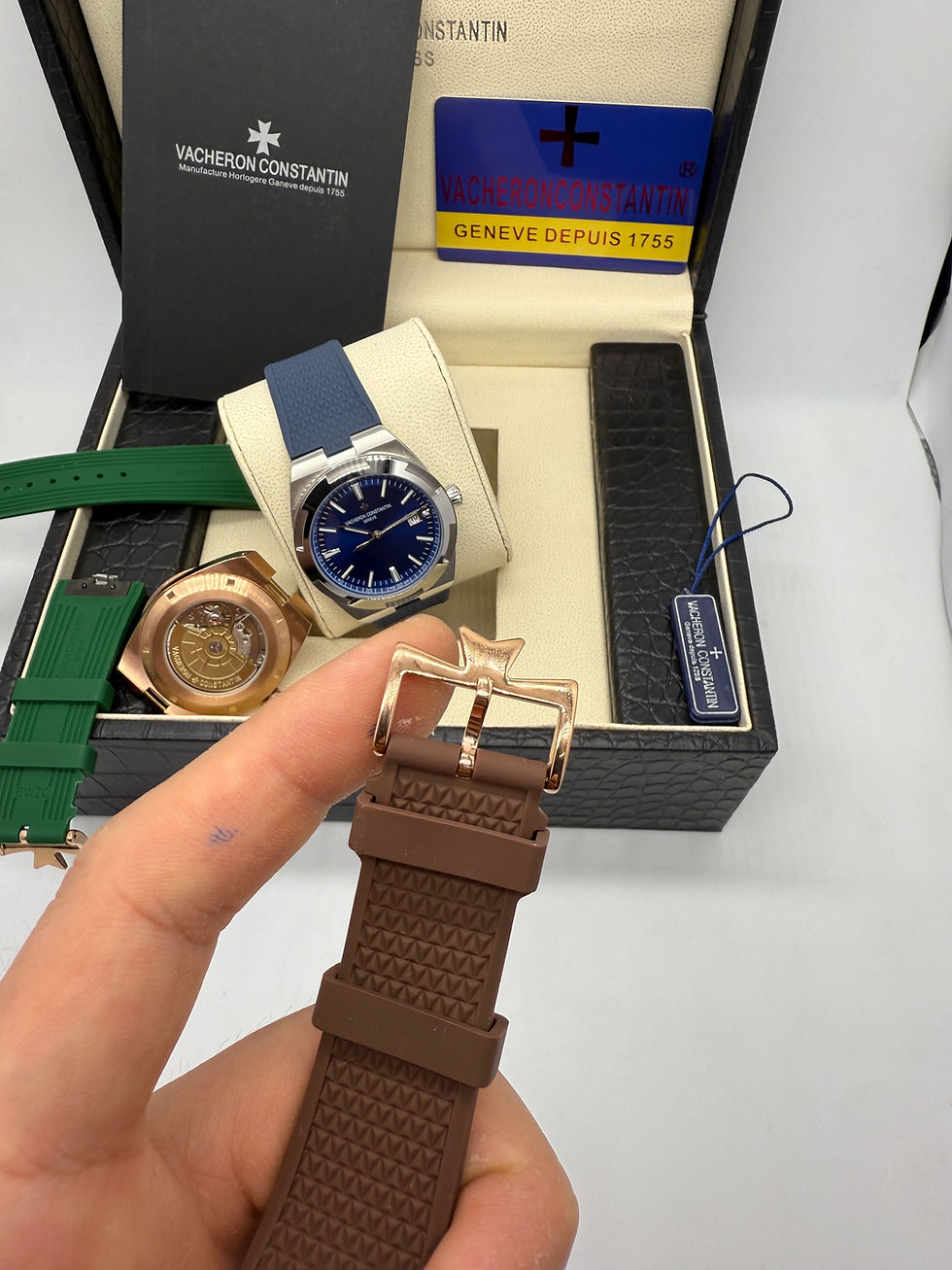 Miniatura: Vacheron Constantin Overseas Aço/Rose 40mm, Mostrador Prata