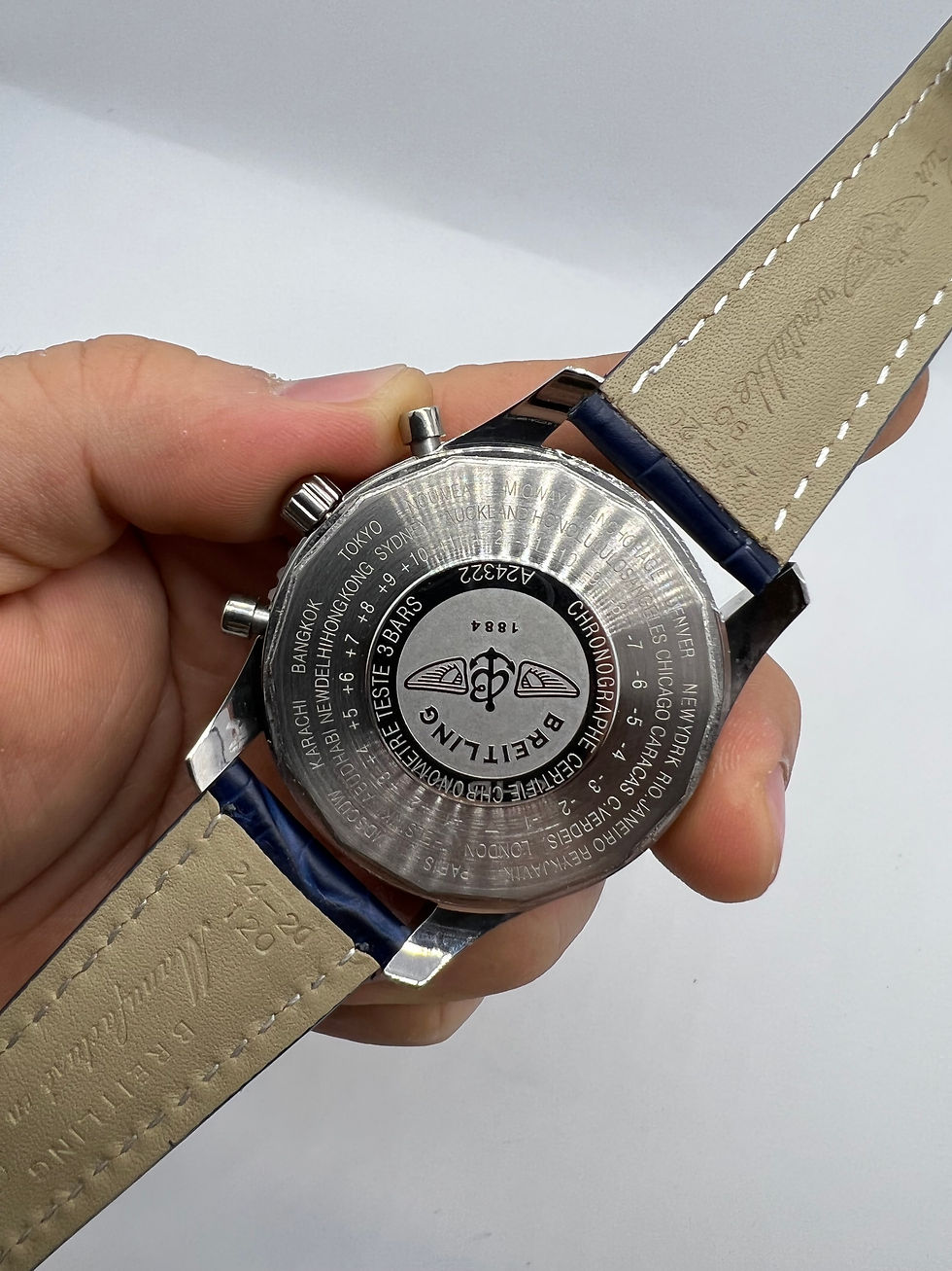 Miniatura: Breitling Navitimer Crono 42mm Aço Pulseira Couro